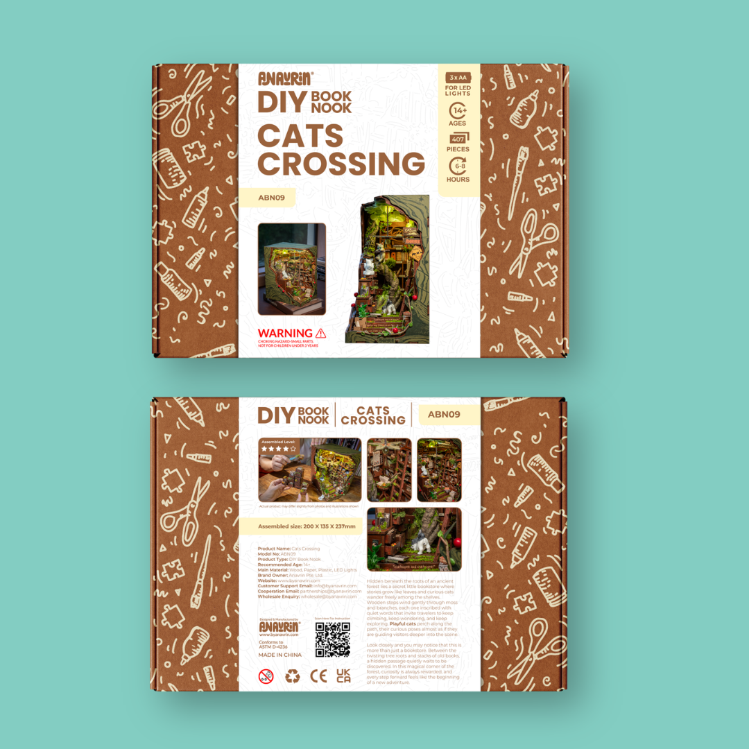 Cats Crossing Book Nook Kit