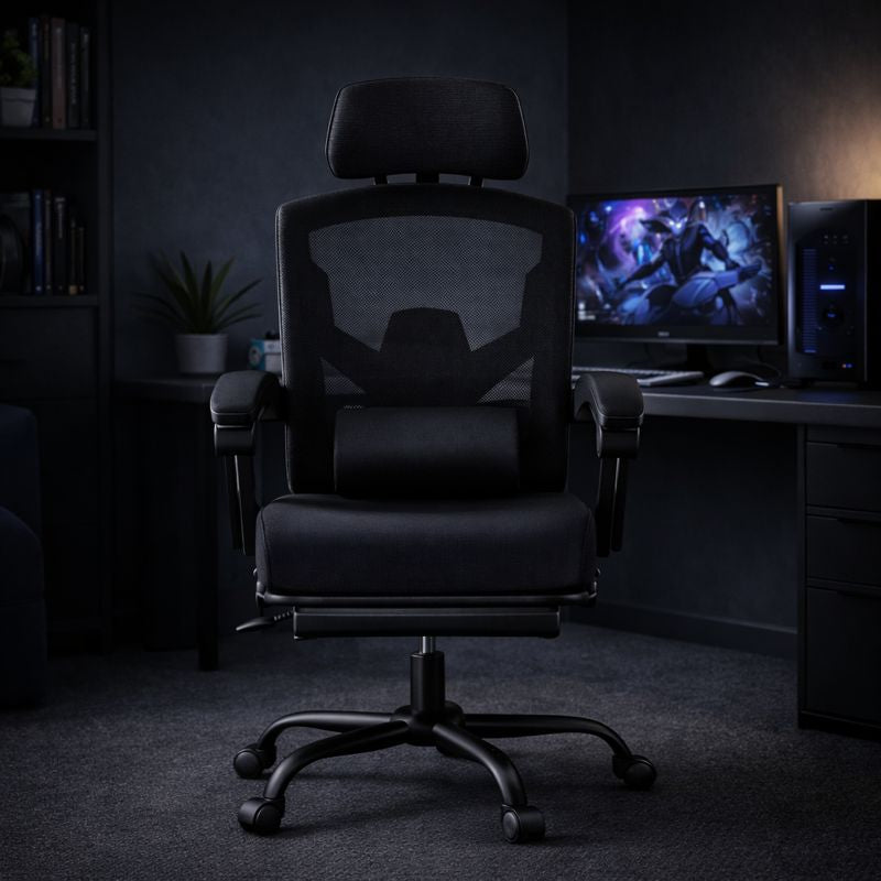 Ergonomic Office Chair with Lumbar and Headrest Support
