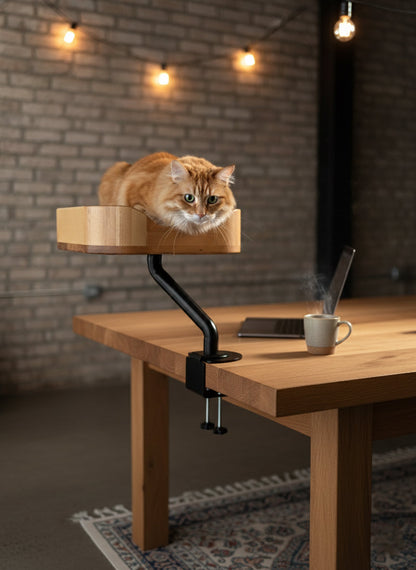 The Sustainable Desk-Mounted Cat Bed