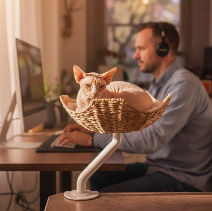 The Sustainable Desk-Mounted Cat Bed