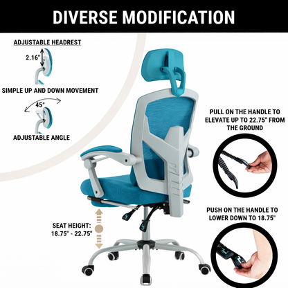 Ergonomic Office Chair with Lumbar and Headrest Support