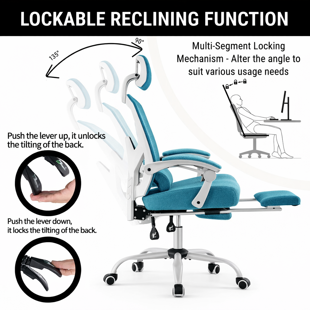 Ergonomic Office Chair with Lumbar and Headrest Support