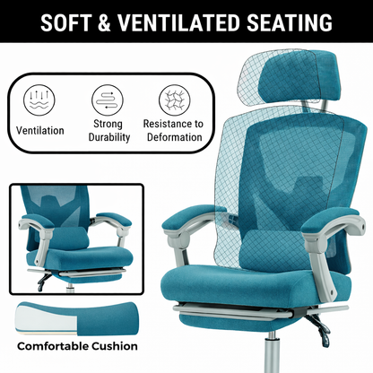 Ergonomic Office Chair with Lumbar and Headrest Support