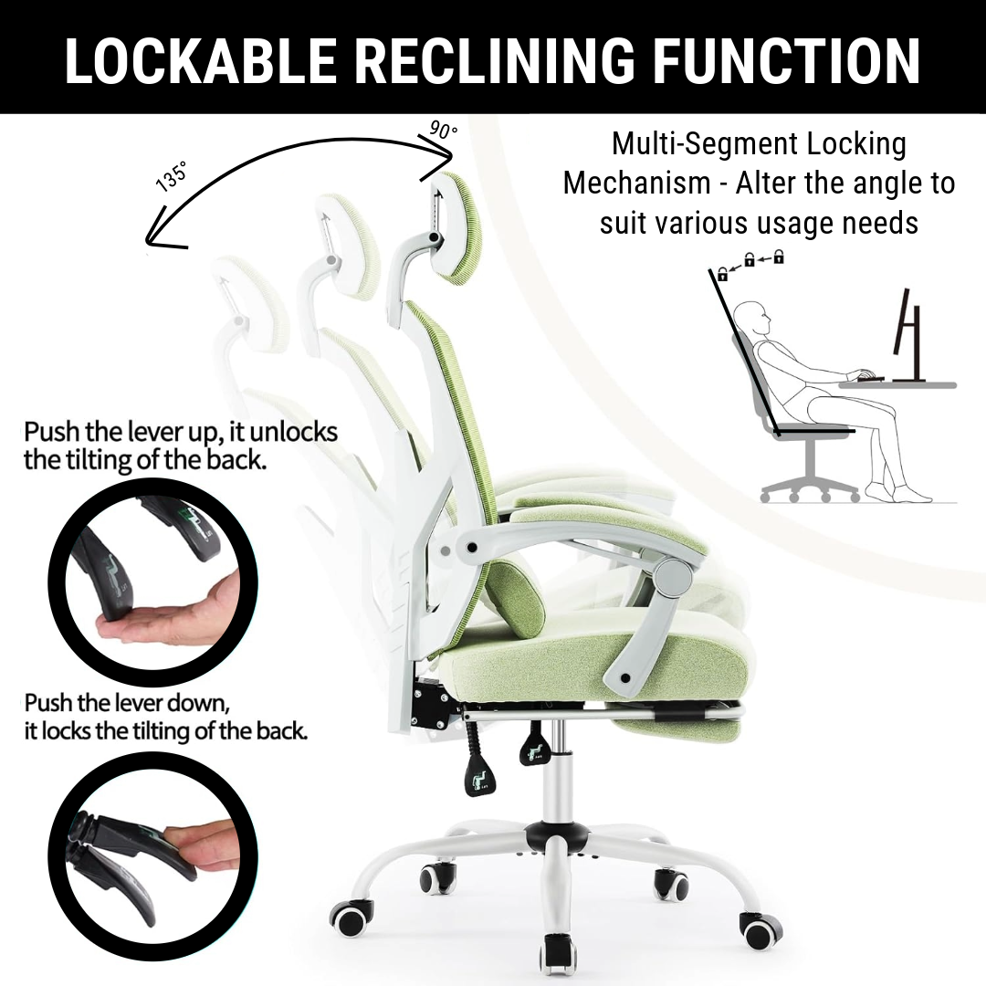 Ergonomic Office Chair with Lumbar and Headrest Support