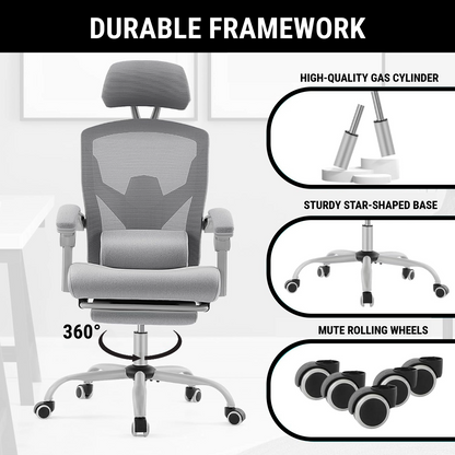 Ergonomic Office Chair with Lumbar and Headrest Support