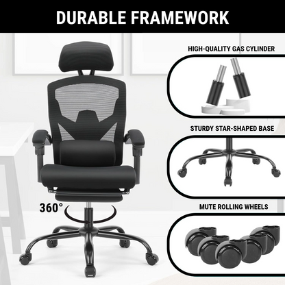 Ergonomic Office Chair with Lumbar and Headrest Support