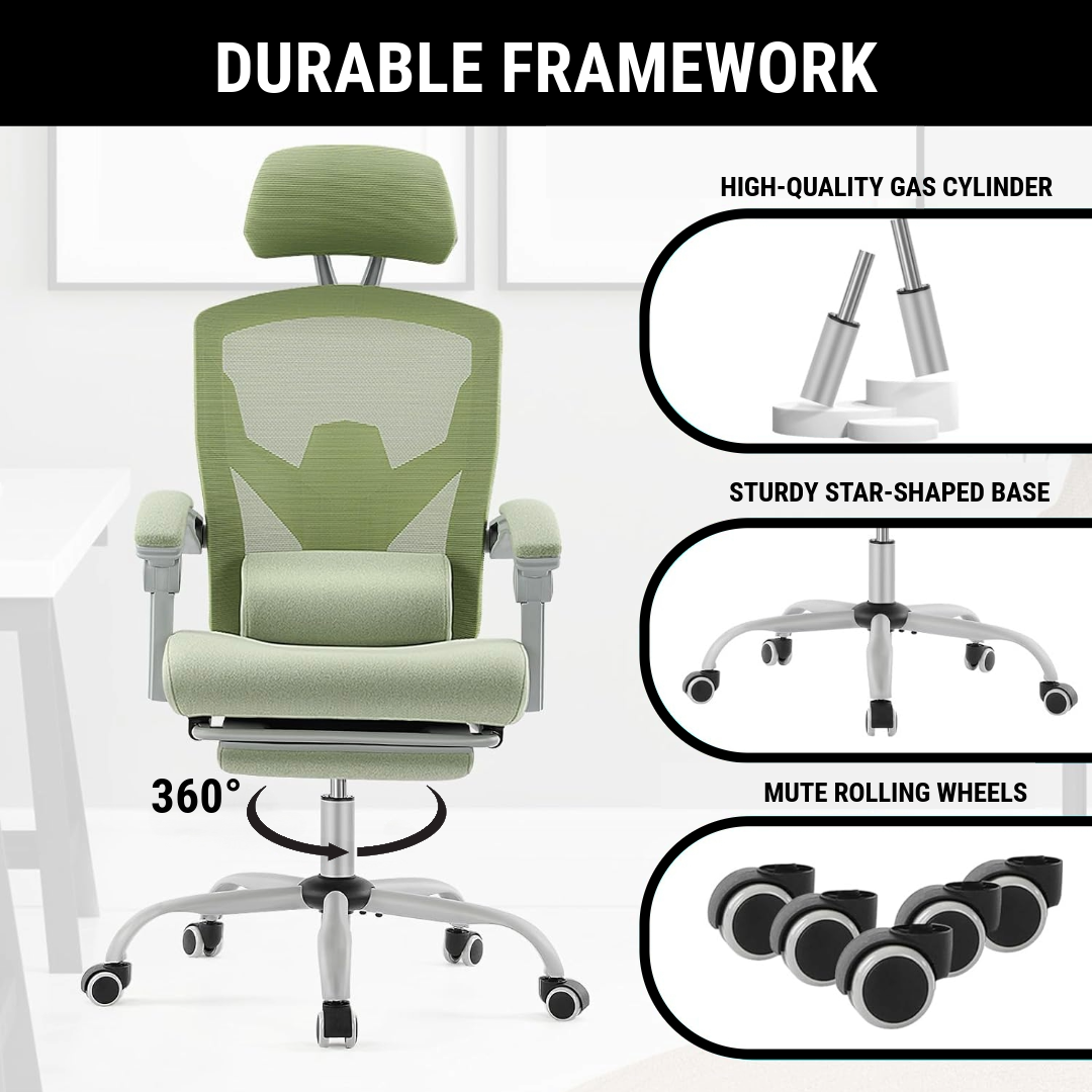 Ergonomic Office Chair with Lumbar and Headrest Support