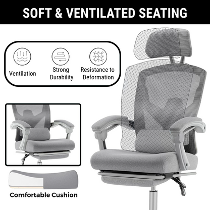 Ergonomic Office Chair with Lumbar and Headrest Support
