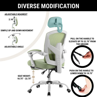 Ergonomic Office Chair with Lumbar and Headrest Support