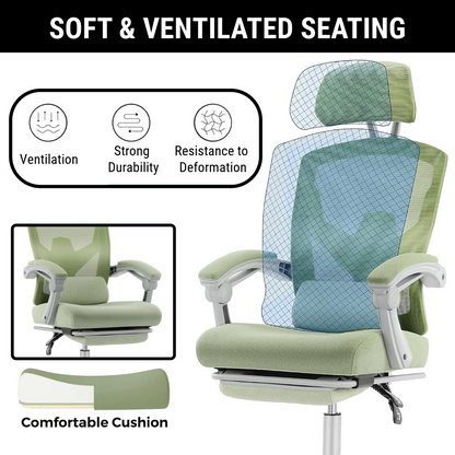 Ergonomic Office Chair with Lumbar and Headrest Support