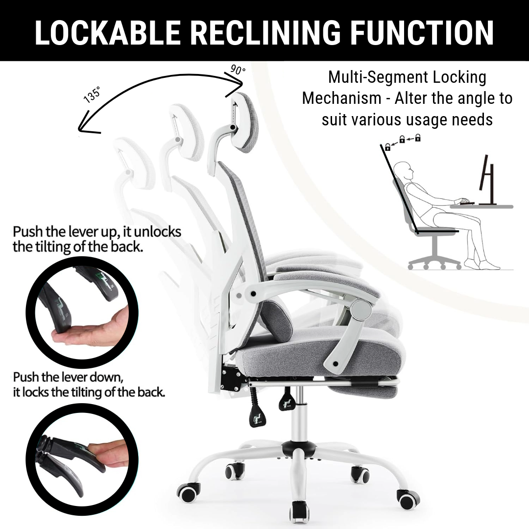 Ergonomic Office Chair with Lumbar and Headrest Support