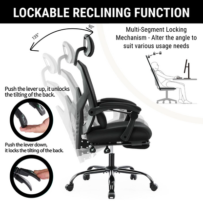Ergonomic Office Chair with Lumbar and Headrest Support