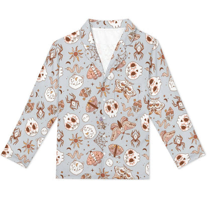 Long Pajama Set - Pastel Blue Butterfly Print