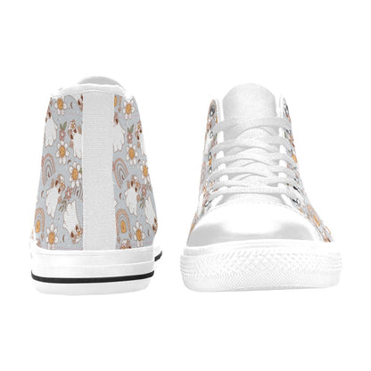 Hi-Top Shoes - Pastel Blue Boho Ghost Print