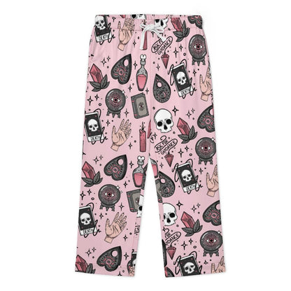 Long Pajama Set - Pinky Red Witchy Print