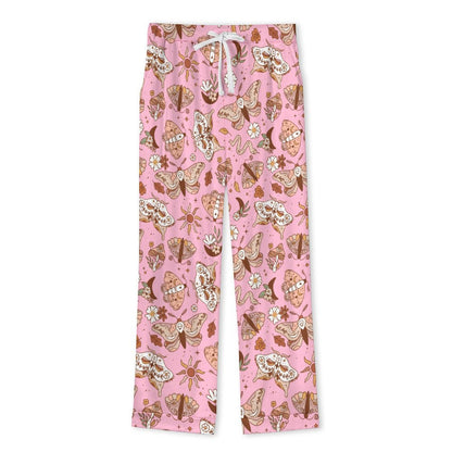 Long Pajama Set - Pink Boho Butterfly Design
