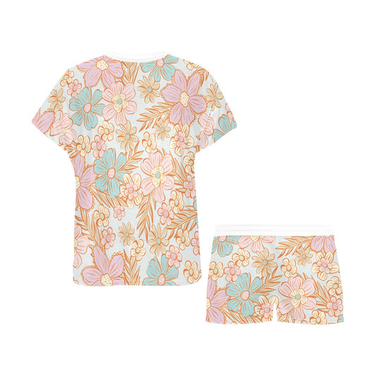 Short Pajama Set - Pastel Flowers