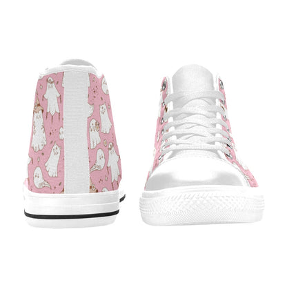 Hi-Top Shoes - Pastel Pink Spooky Design