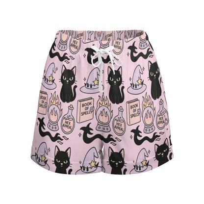 High-Waisted Shorts - Pastel Pink - Hex Appeal