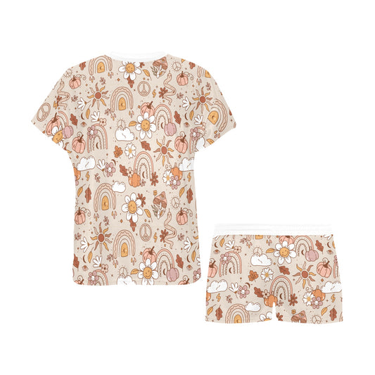 Short Pajama Set - Boho Rainbow Print