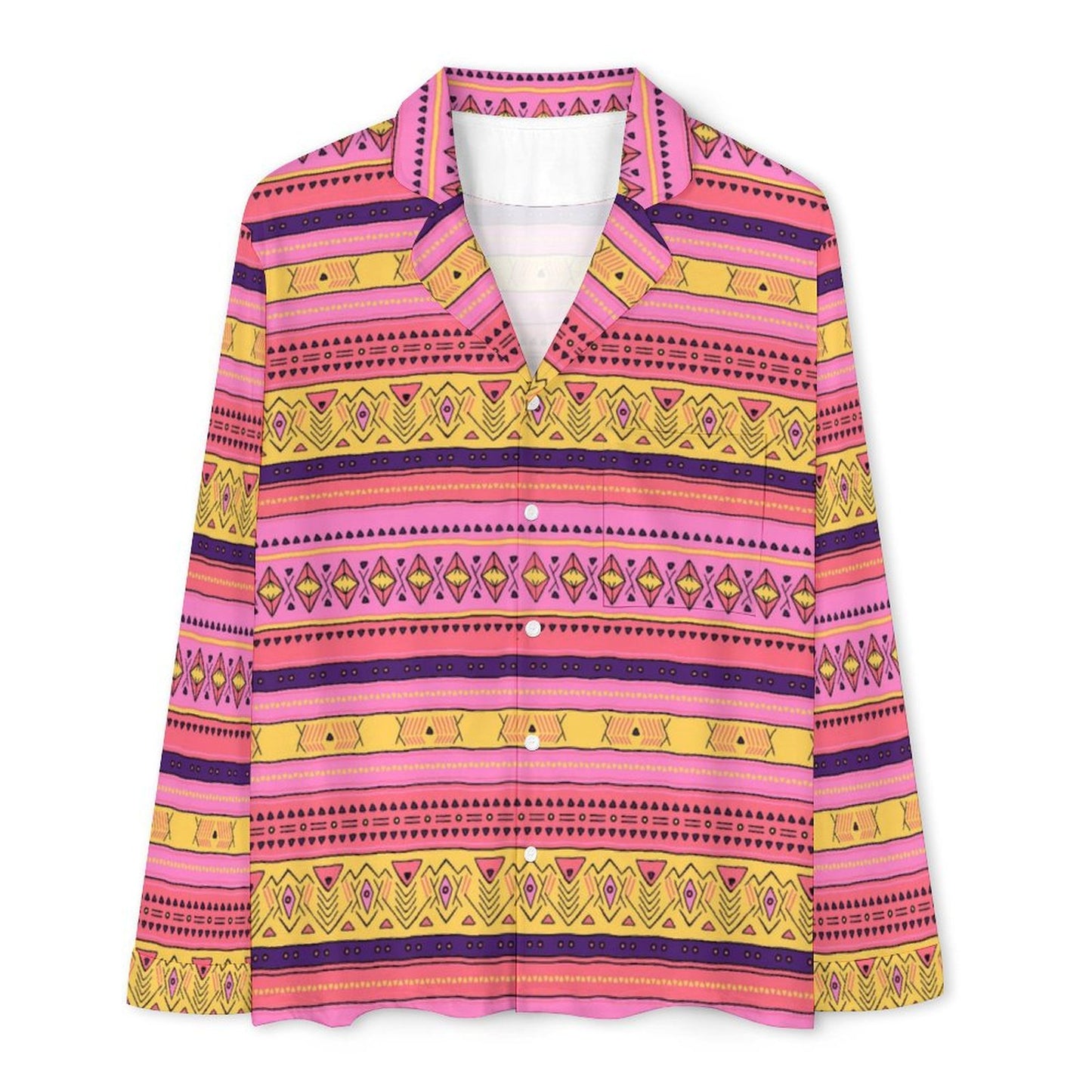 Long Pajama Set - Pink & Gold Pattern