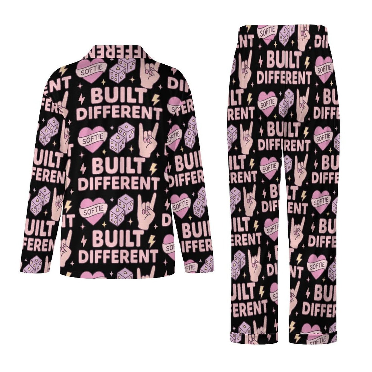 Long Pajama Set - Black - Built Different