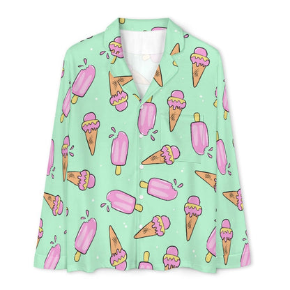 Long Pajama Set - Pastel Green Ice Cream