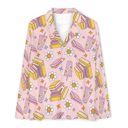 Long Pajama Set - Books & Coffee