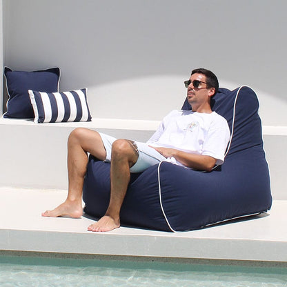 Navy Bora Bora Bean Bag Chair outdoor Bean Bag by Mooi Living 
