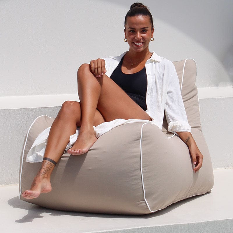 Taupe Bora Bora Bean Bag Chair outdoor Bean Bag by Mooi Living 