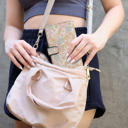Leather Wallet - Pastel Flowers
