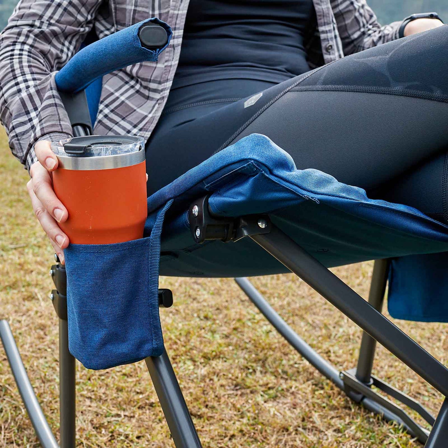EVER ADVANCED Collapsible Patio Rocking Camping Chair