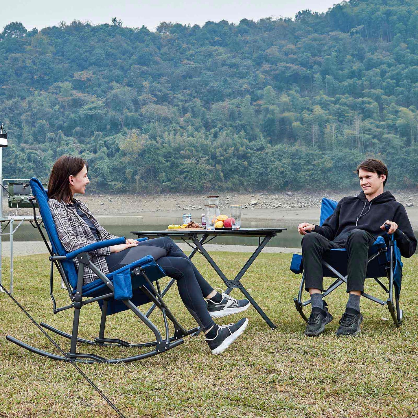 EVER ADVANCED Collapsible Patio Rocking Camping Chair