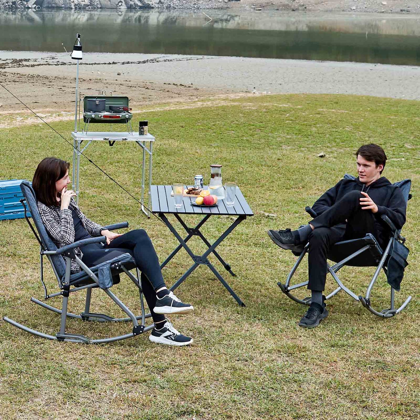 EVER ADVANCED Collapsible Patio Rocking Camping Chair