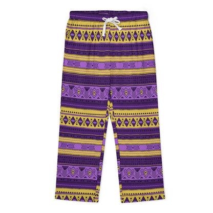 Long Pajama Set - Purple & Gold Pattern