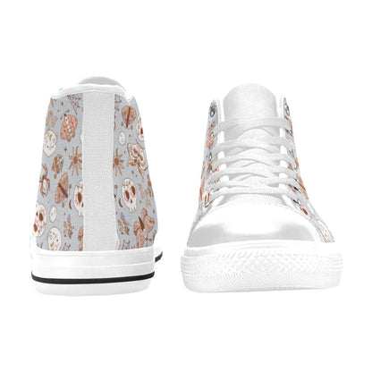 Hi-Top Shoes - Pastel Blue Boho Butterfly Pattern