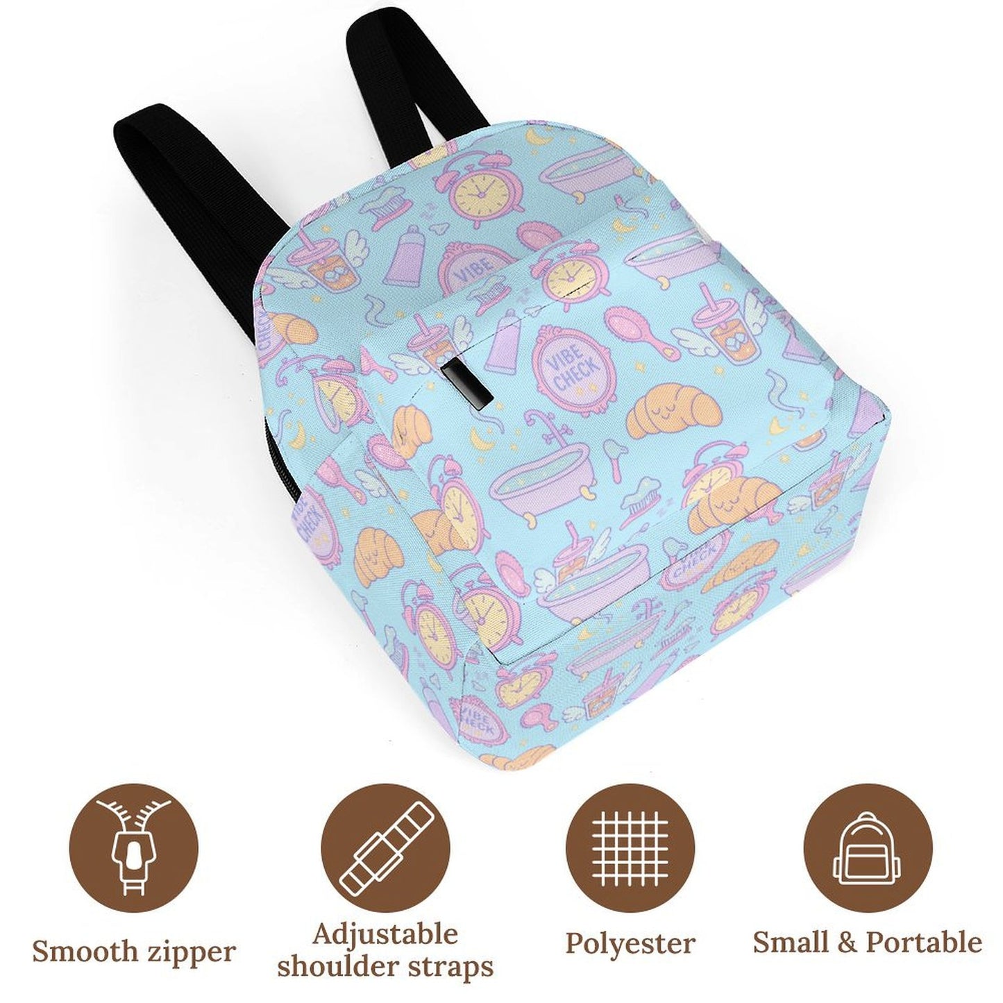 Mini Backpack - Vibe Check - Pastel Blue