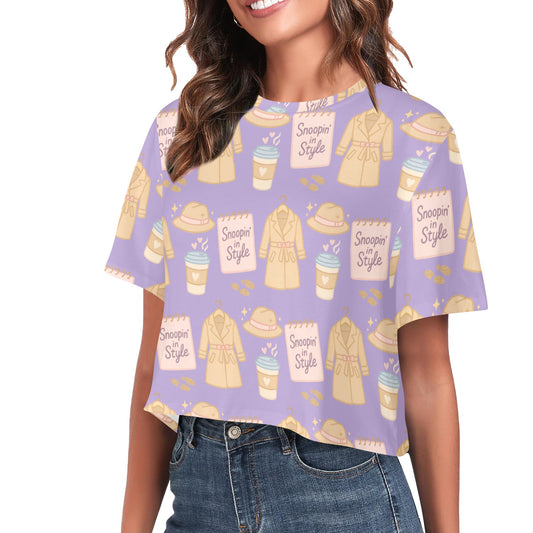 Crop Tee - Snoopin' In Style - True Crime Investigator