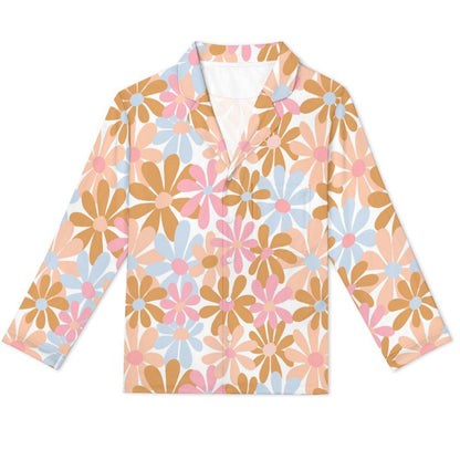 Long Pajama Set - Big Flower Print