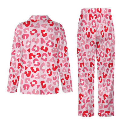Long Pajama Set - Pink Leopard Print
