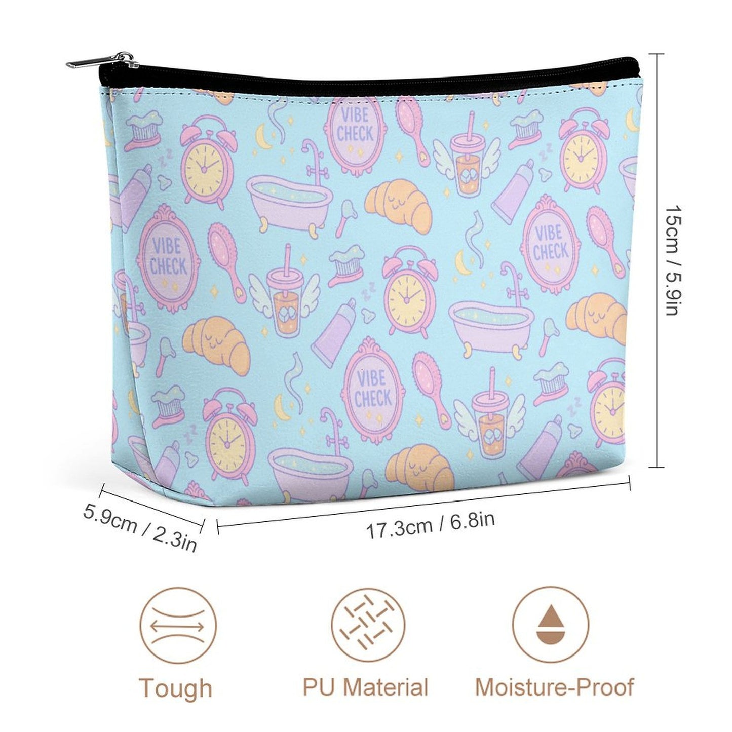 Cosmetic Bag - Vibe Check - Pastel Blue