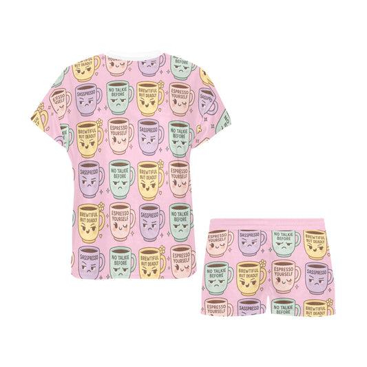 Short Pajama Set - Sassy Cups Women's Short Pajama Set