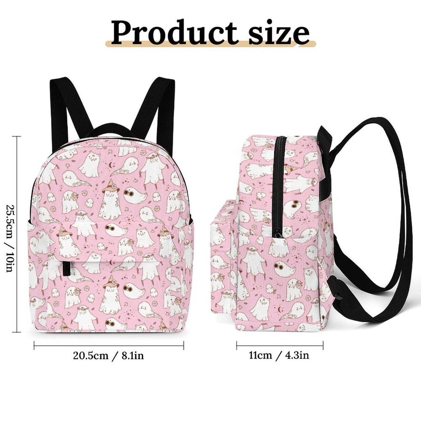 Mini Backpack - Pastel Pink Spooky Print