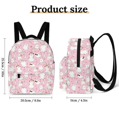 Mini Backpack - Pastel Pink Spooky Print