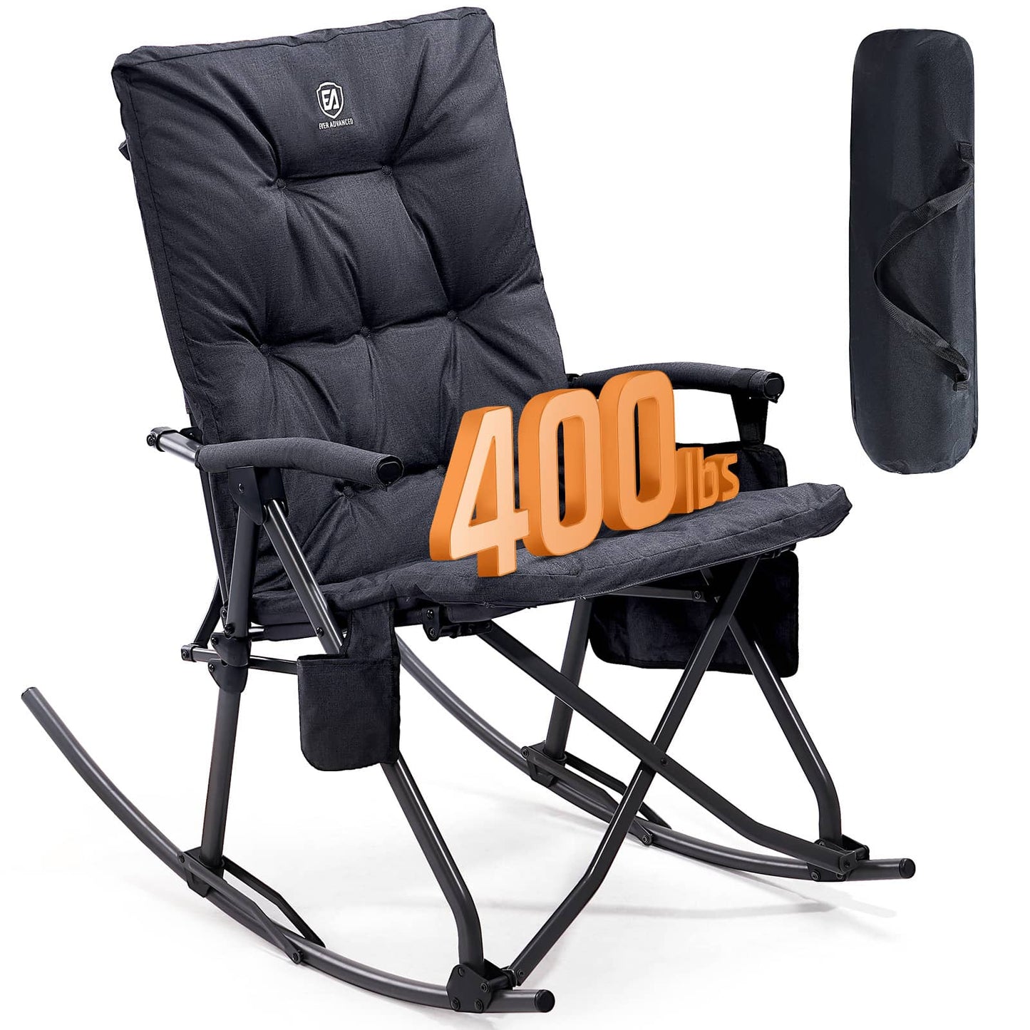 EVER ADVANCED Collapsible Patio Rocking Camping Chair