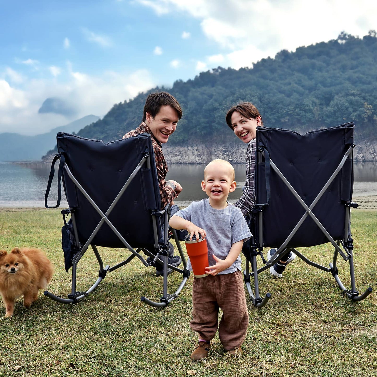 EVER ADVANCED Collapsible Patio Rocking Camping Chair