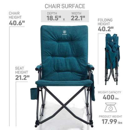 EVER ADVANCED Collapsible Patio Rocking Camping Chair
