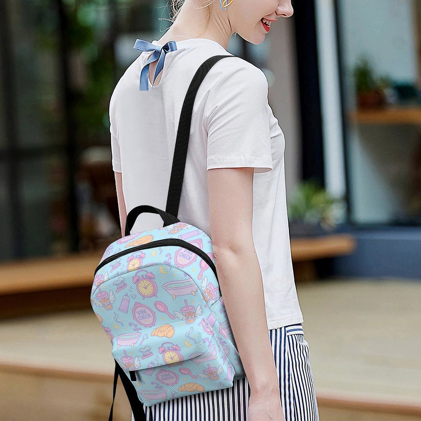 Mini Backpack - Vibe Check - Pastel Blue