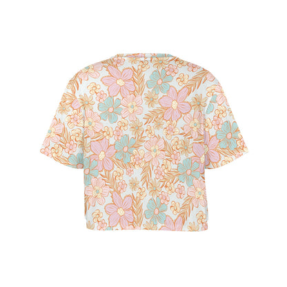 Cropped Tee - Pastel Floral Print