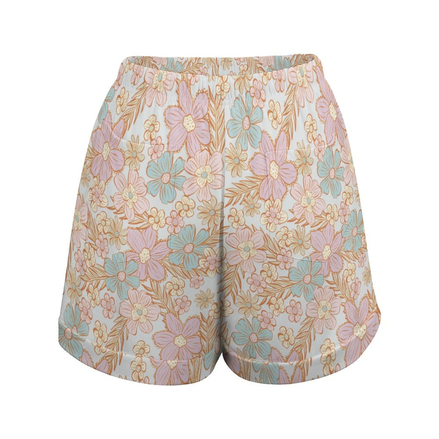High Waisted Shorts - Pastel Florals